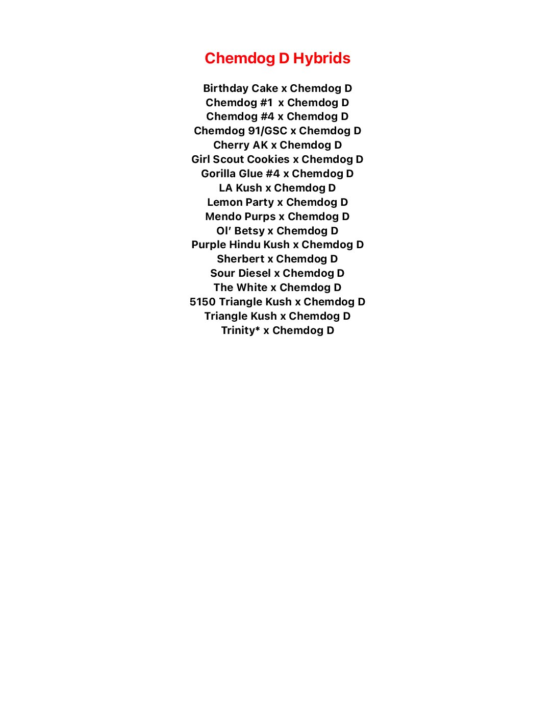 Chemdog D Hybrids…Choose your own hybrid.